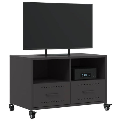 vidaXL TV Cabinet Black 68x39x43.5 cm Steel 4