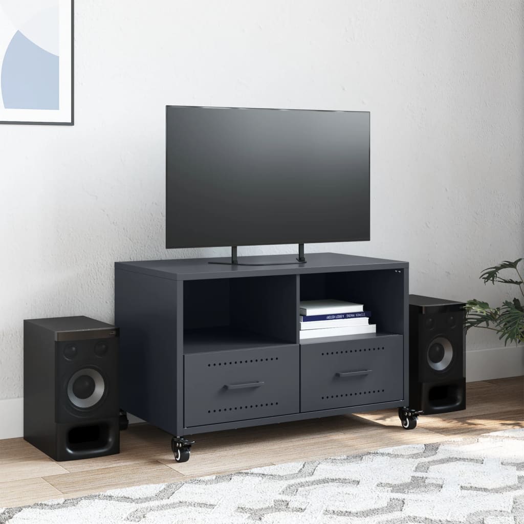 vidaXL TV Cabinet Anthracite 68x39x43.5 cm Steel 3