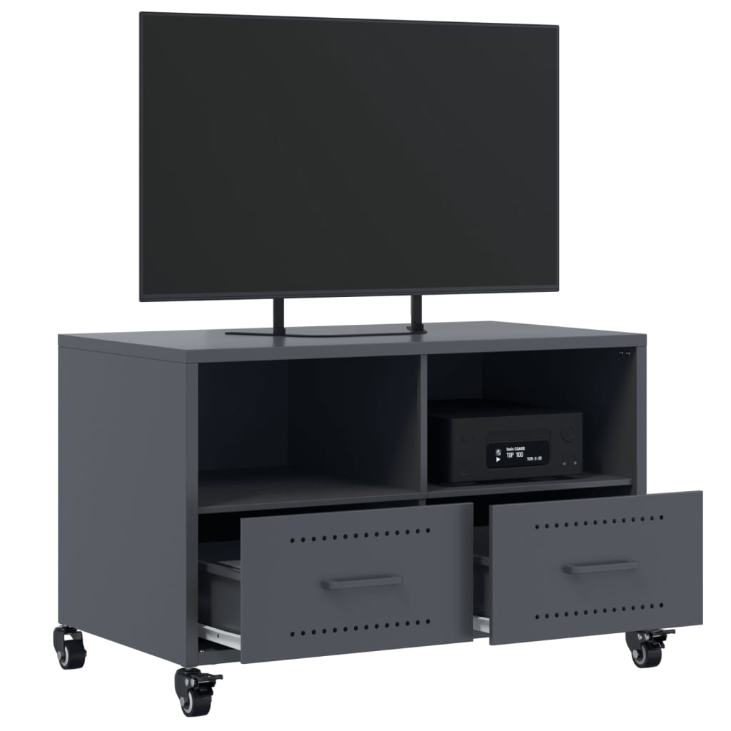 vidaXL TV Cabinet Anthracite 68x39x43.5 cm Steel 5