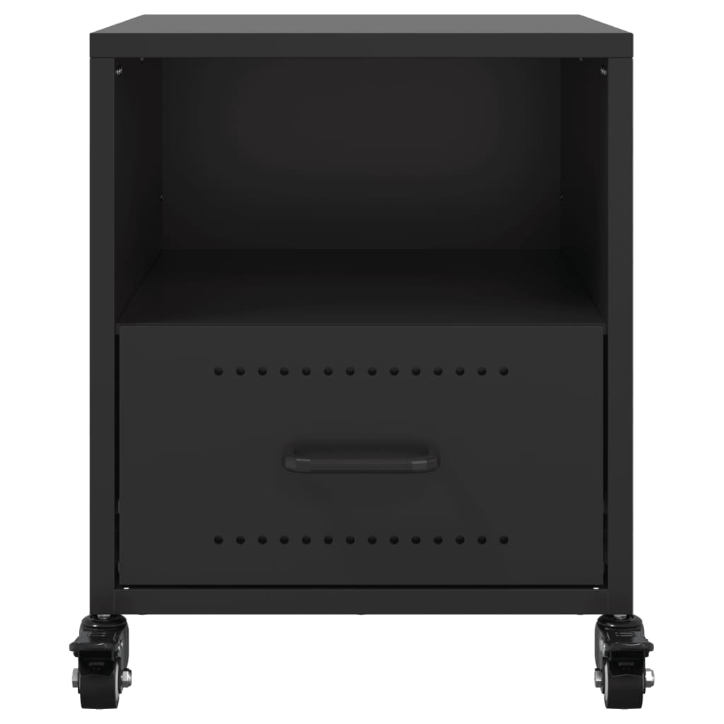 vidaXL Bedside Cabinet | Black | Cold-rolled steel | Small | Portable 6