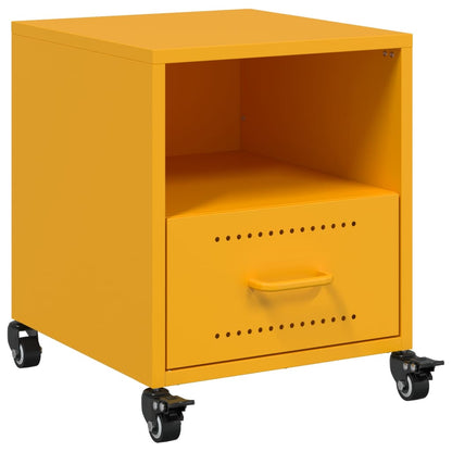 vidaXL Bedside Cabinet Mustard Yellow 36x39x43.5 cm Steel 2