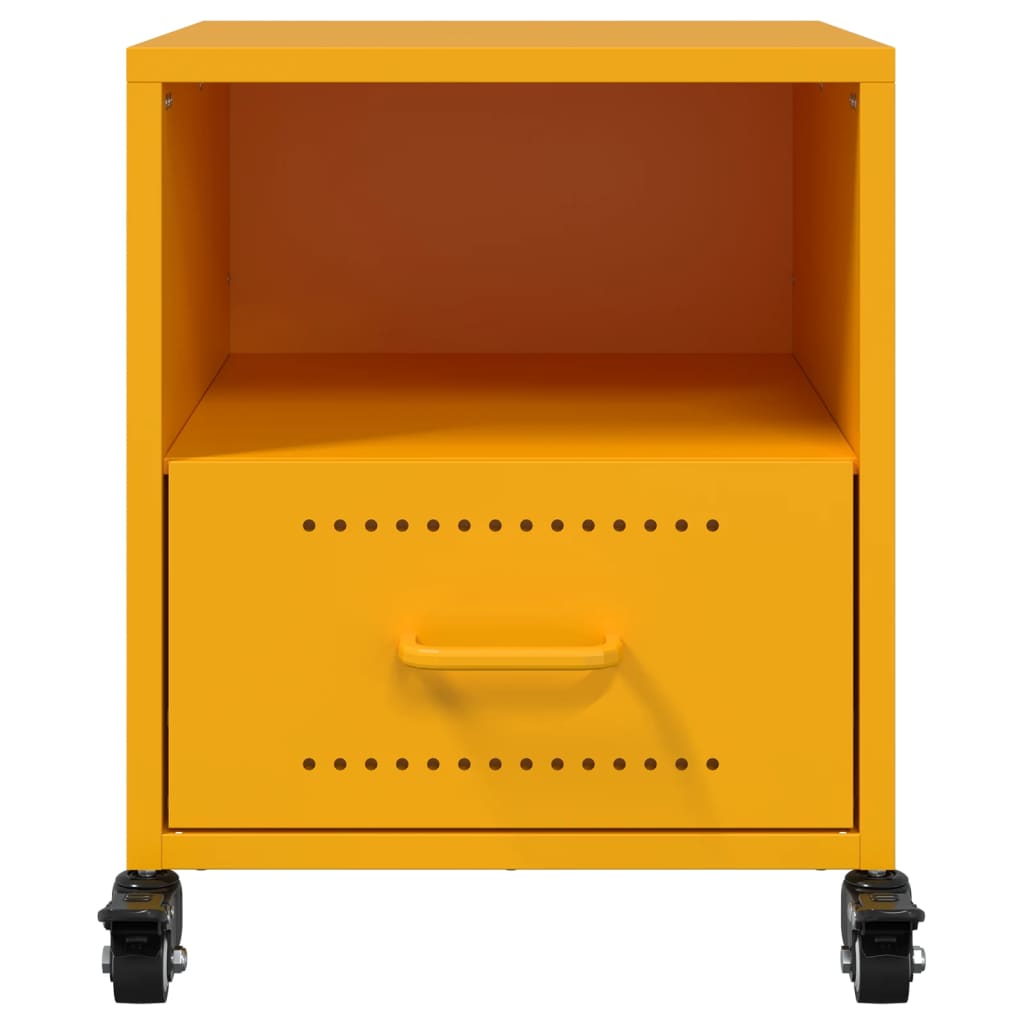 vidaXL Bedside Cabinet Mustard Yellow 36x39x43.5 cm Steel 6
