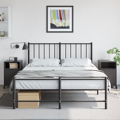 vidaXL Bedside Cabinets 2 pcs Black 36x39x59 cm Steel 3