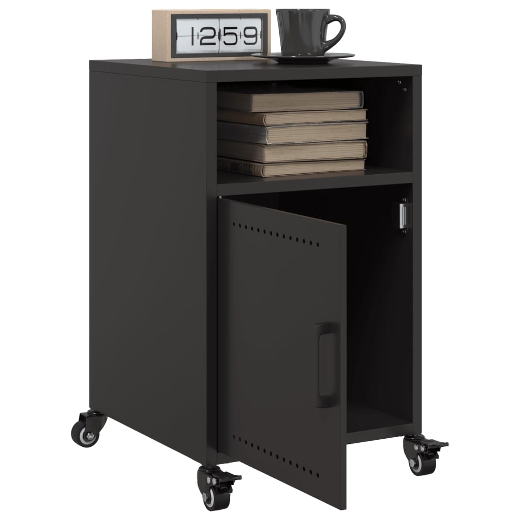 vidaXL Bedside Cabinets 2 pcs Black 36x39x59 cm Steel 4