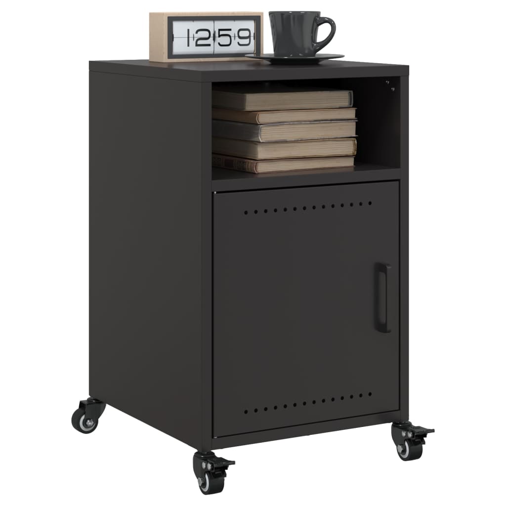 vidaXL Bedside Cabinets 2 pcs Black 36x39x59 cm Steel 1