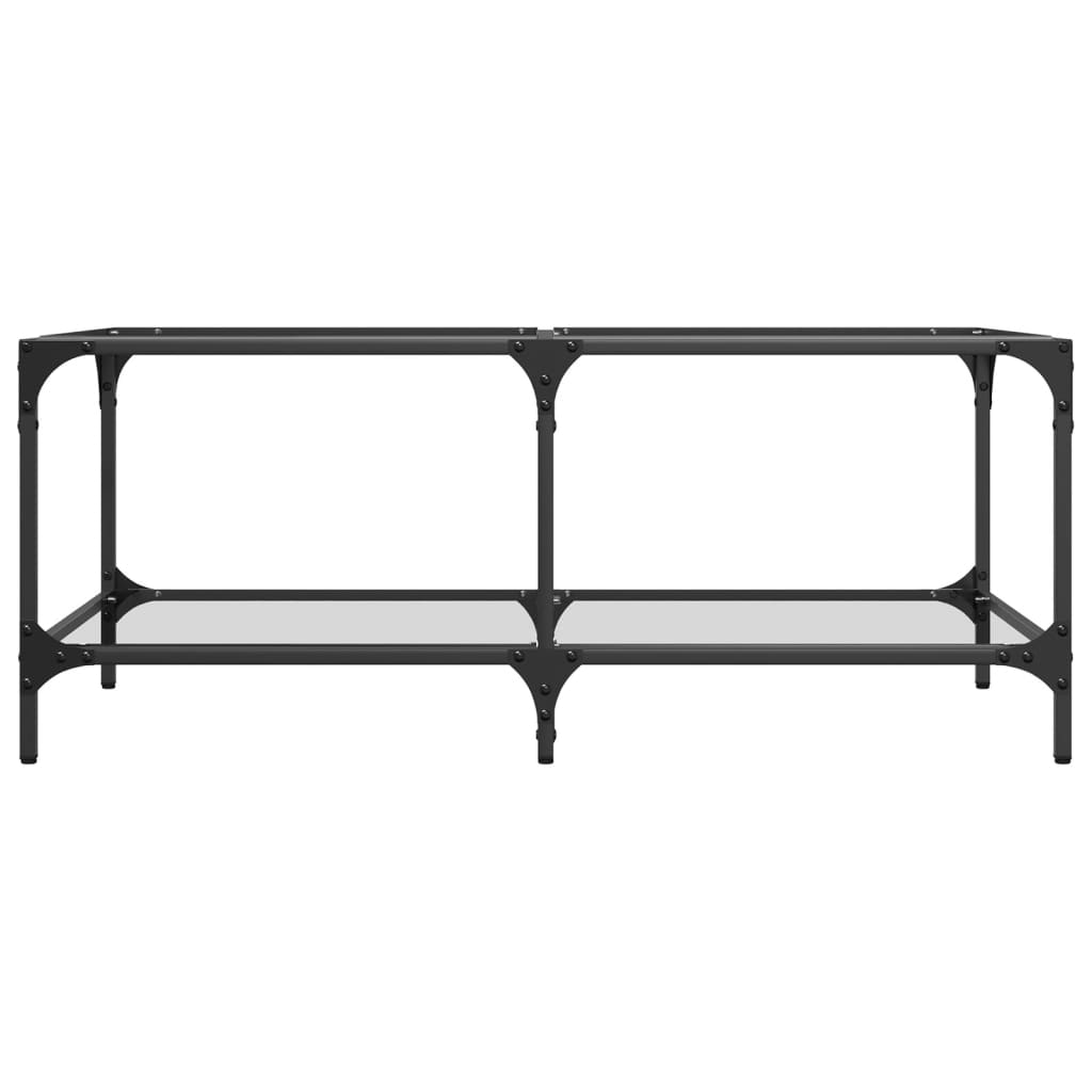 vidaXL Coffee Table with Transparent Glass Top 98.5x50x40 cm Steel 4