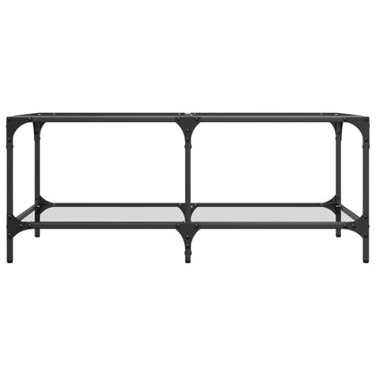vidaXL Coffee Table with Transparent Glass Top 98.5x50x40 cm Steel 4