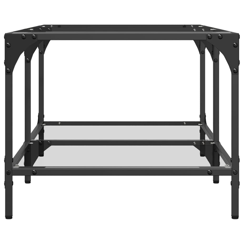 vidaXL Coffee Table with Transparent Glass Top 98.5x50x40 cm Steel 5