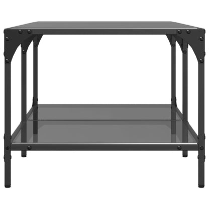 vidaXL Coffee Table with Black Glass Top 98.5x50x40 cm Steel 5