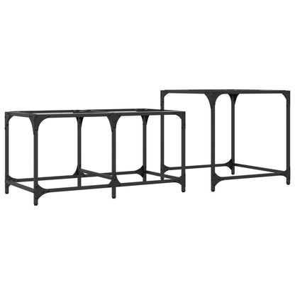 vidaXL Nesting Coffee Tables 2 pcs with Transparent Glass Top Steel 6