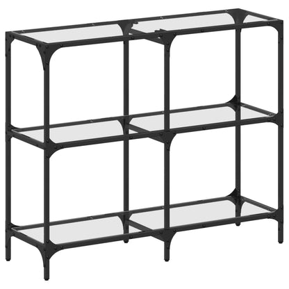 Console Table with Glass Top Steel Transparent 98 x 30 x 81 cm