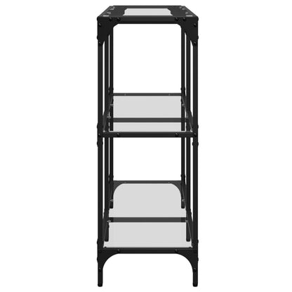 Console Table with Glass Top Steel Transparent 98 x 30 x 81 cm