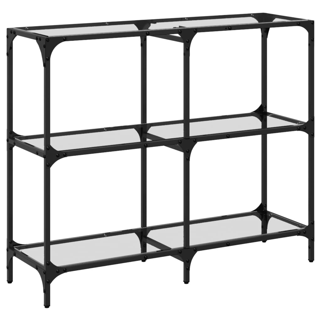 Console Table with Glass Top Steel Transparent 98 x 30 x 81 cm