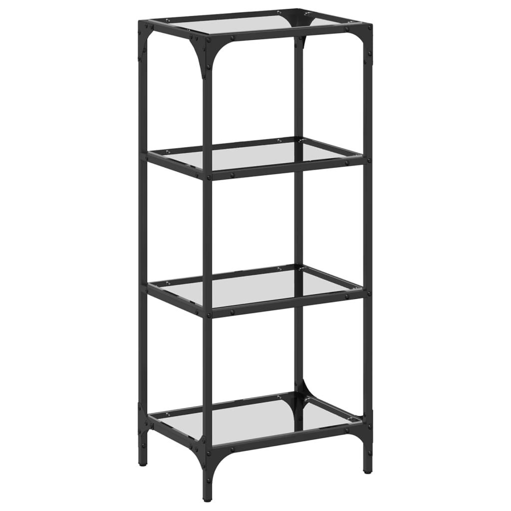 vidaXL Storage Rack with Transparent Glass Top 40x30x95 cm Steel 2