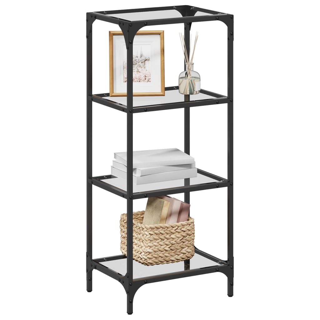 vidaXL Storage Rack with Transparent Glass Top 40x30x95 cm Steel 3