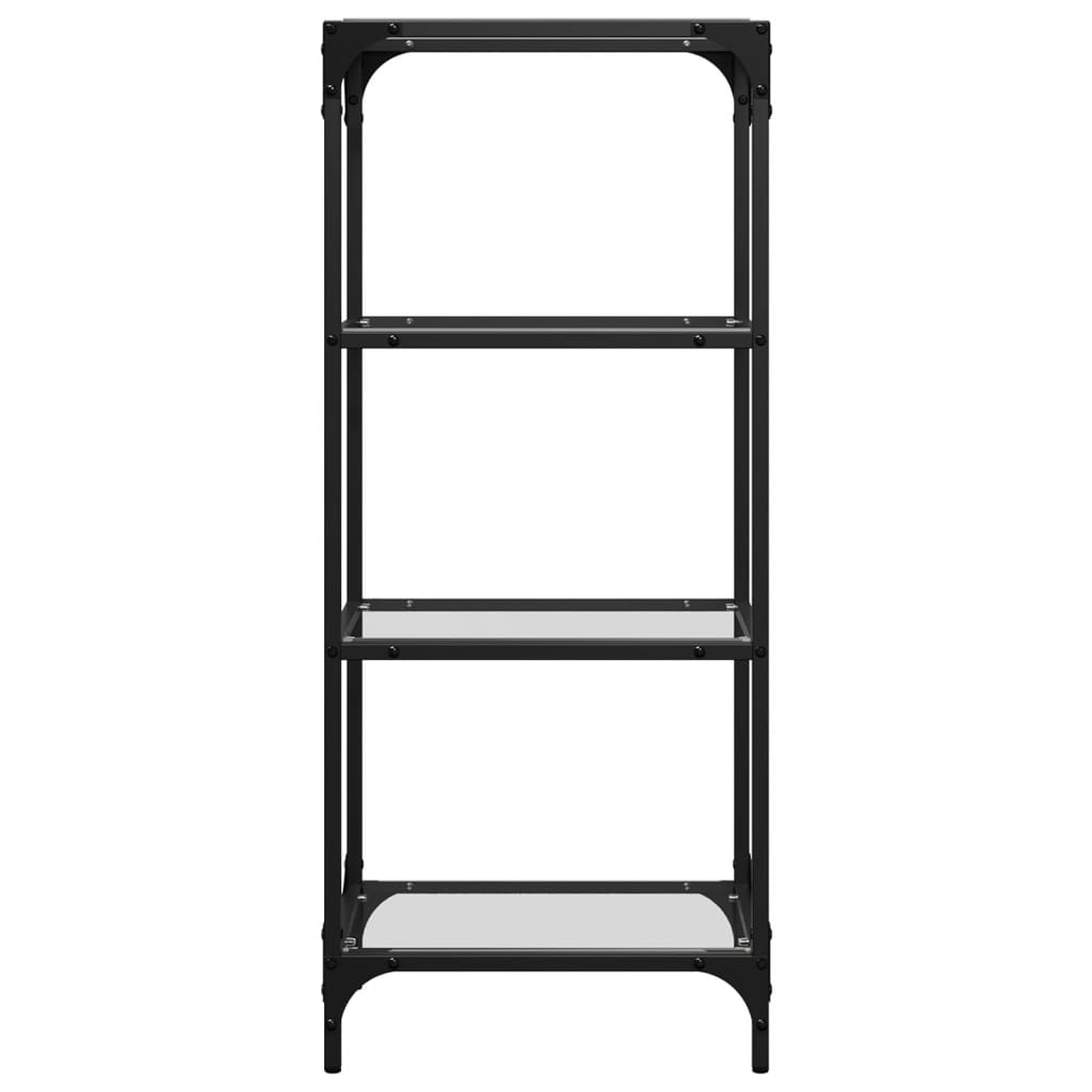vidaXL Storage Rack with Transparent Glass Top 40x30x95 cm Steel 4