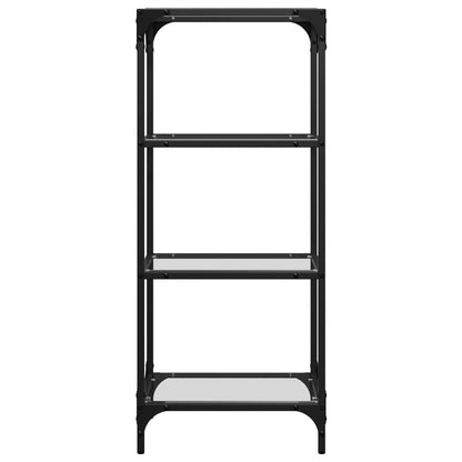 vidaXL Storage Rack with Transparent Glass Top 40x30x95 cm Steel 4