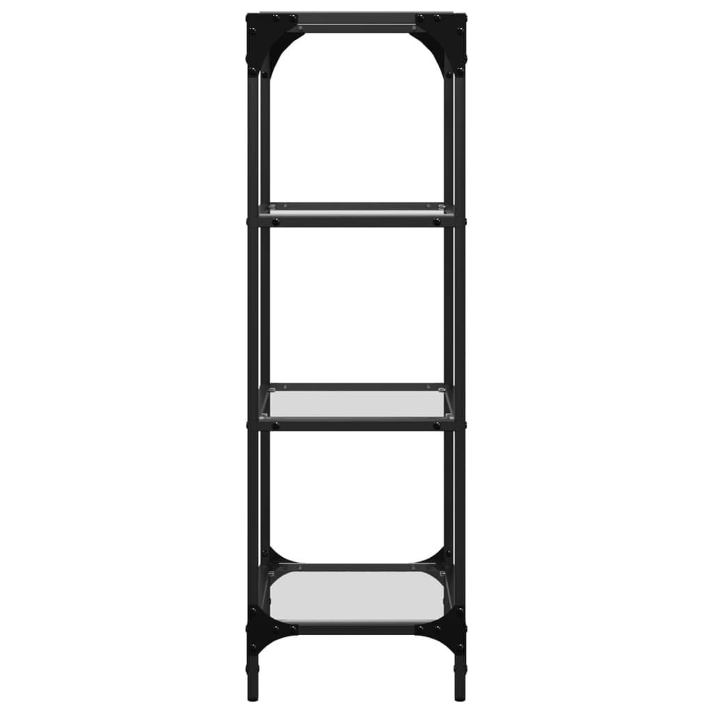 vidaXL Storage Rack with Transparent Glass Top 40x30x95 cm Steel 5