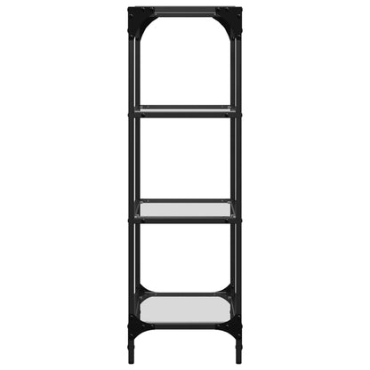 vidaXL Storage Rack with Transparent Glass Top 40x30x95 cm Steel 5