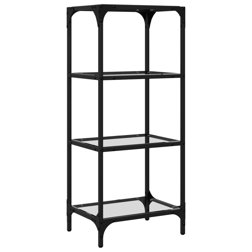 vidaXL Storage Rack with Transparent Glass Top 40x30x95 cm Steel 6