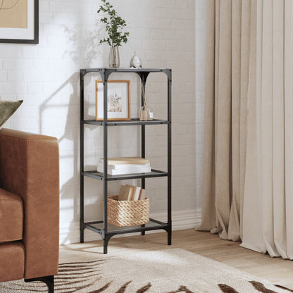vidaXL Storage Rack with Transparent Glass Top 40x30x95 cm Steel 1