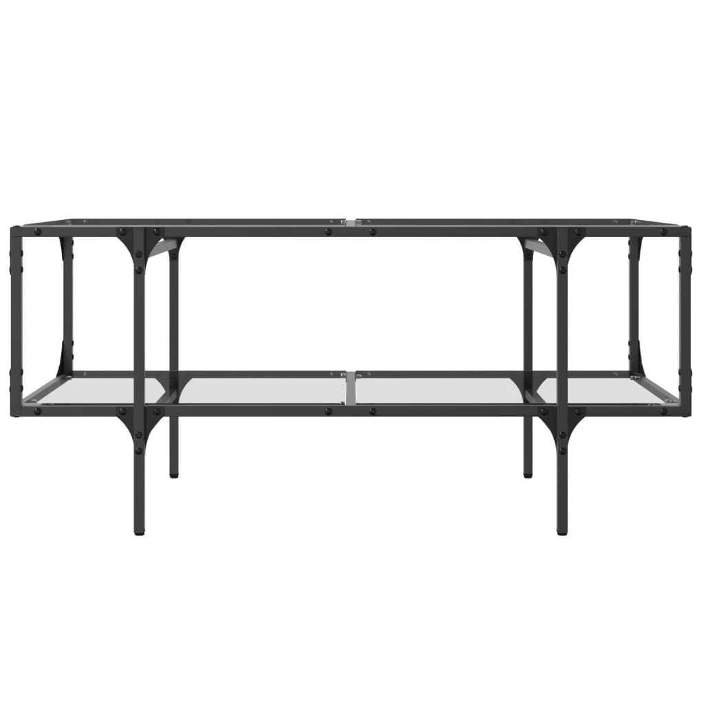 vidaXL Coffee Table with Transparent Glass Top 98.5x50x45 cm Steel 4