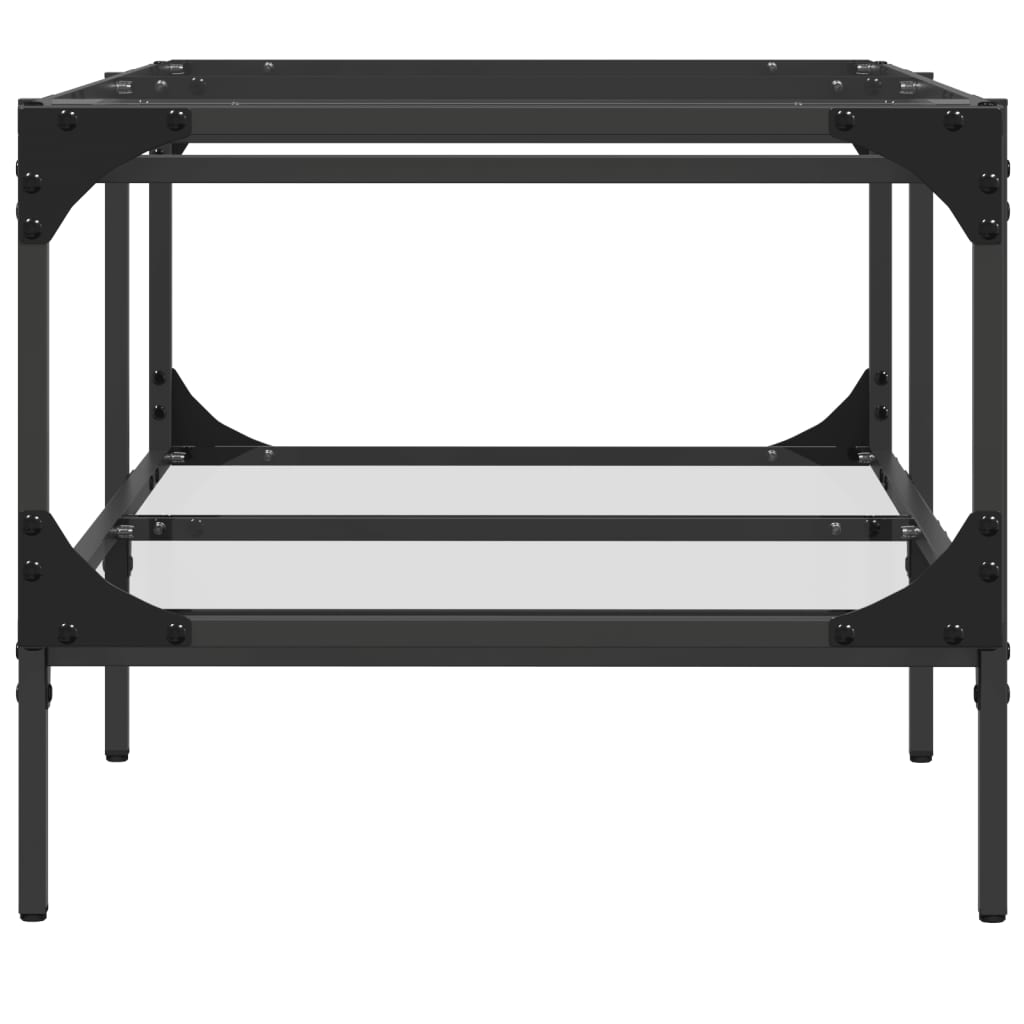 vidaXL Coffee Table with Transparent Glass Top 98.5x50x45 cm Steel 5