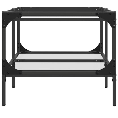 vidaXL Coffee Table with Transparent Glass Top 98.5x50x45 cm Steel 5