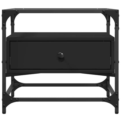 vidaXL Coffee Table with Glass Top Black 50x50x45 cm Steel 4