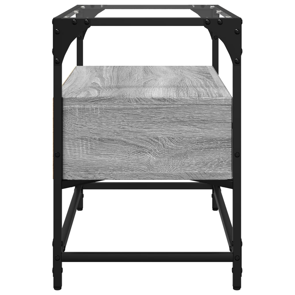 vidaXL TV Cabinet with Glass Top Grey Sonoma 60x35x51 cm Engineered Wood 5