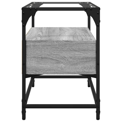 vidaXL TV Cabinet with Glass Top Grey Sonoma 60x35x51 cm Engineered Wood 5