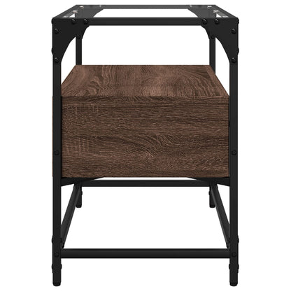 vidaXL TV Cabinet with Glass Top Brown Oak 60x35x51 cm Engineered Wood 5
