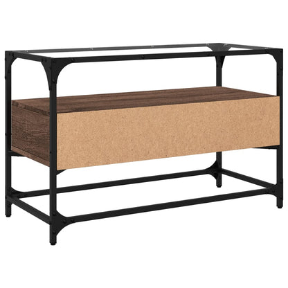 vidaXL TV Cabinet with Glass Top Brown Oak 80x35x51 cm Engineered Wood 6