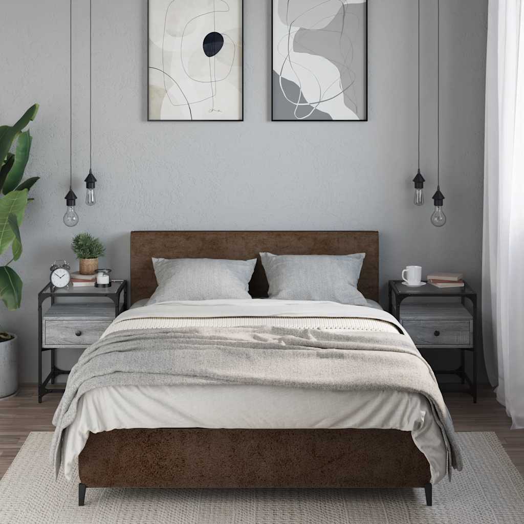 Bedside Cabinets 40x40x55 cm Engineered Wood Grey sonoma 2