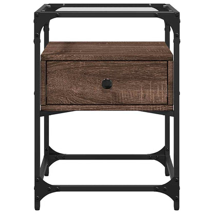 vidaXL Bedside Cabinet Brown Oak 40x40x55 cm Engineered Wood 4