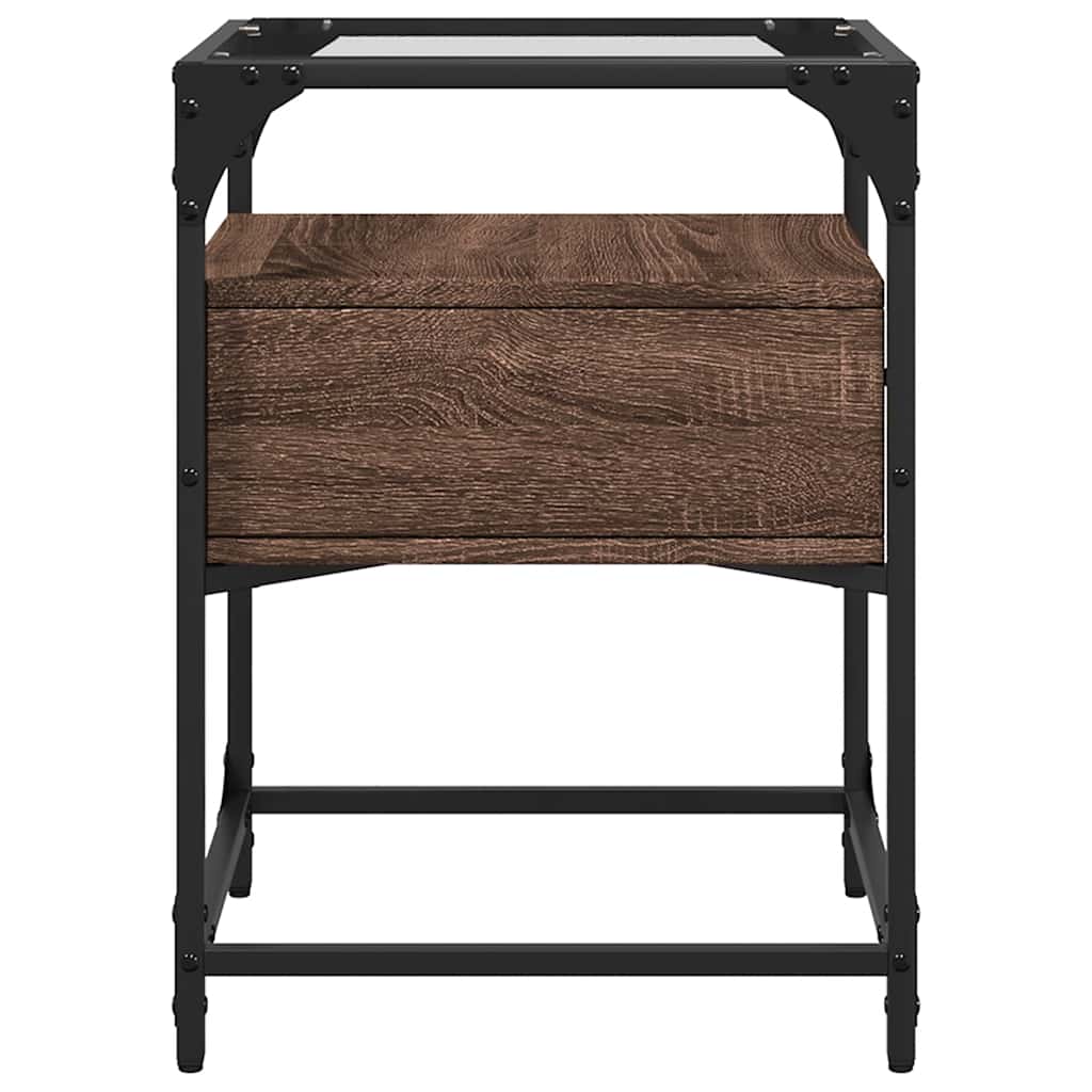 vidaXL Bedside Cabinet Brown Oak 40x40x55 cm Engineered Wood 5