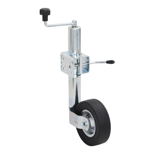 Trailer Jack Wheel 60 mm with 2 Support Tubes and 3 Split Clamps Jockey wheel + clamp + 2 wheel chocks