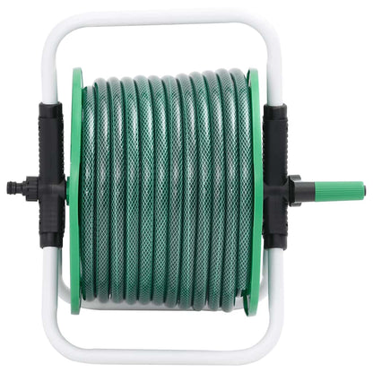 vidaXL Free Standing Green Hose Reel with Hose Fitting Set 0.5" 30 m PVC 2