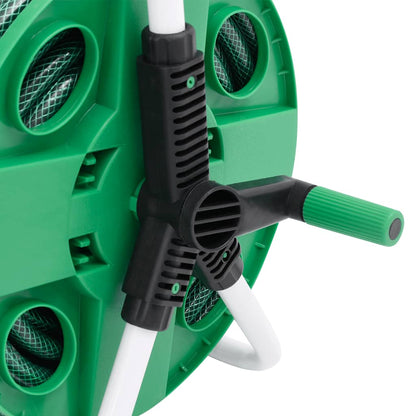 vidaXL Free Standing Green Hose Reel with Hose Fitting Set 0.5" 30 m PVC 6