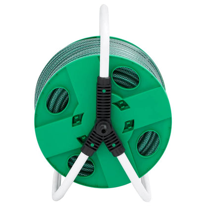 vidaXL Free Standing Green Hose Reel with Hose Fitting Set 0.75" 20 m PVC 3