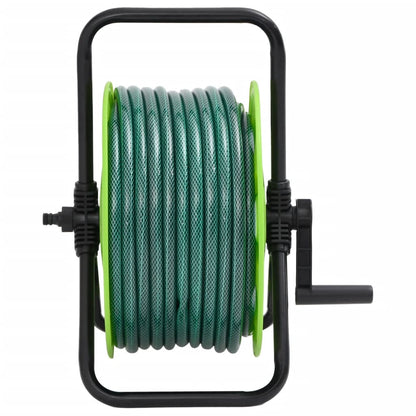 vidaXL Free Standing Green Hose Reel with 30 m Hose PVC 2
