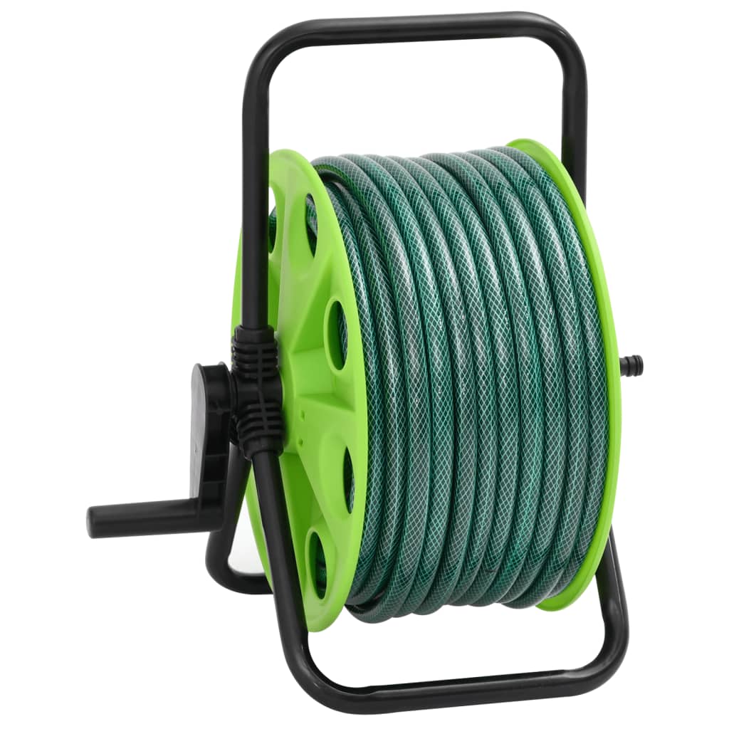 vidaXL Free Standing Green Hose Reel with 30 m Hose PVC 4