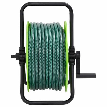 vidaXL Free Standing Green Hose Reel with Hose Fitting Set 0.5" 30 m PVC 2