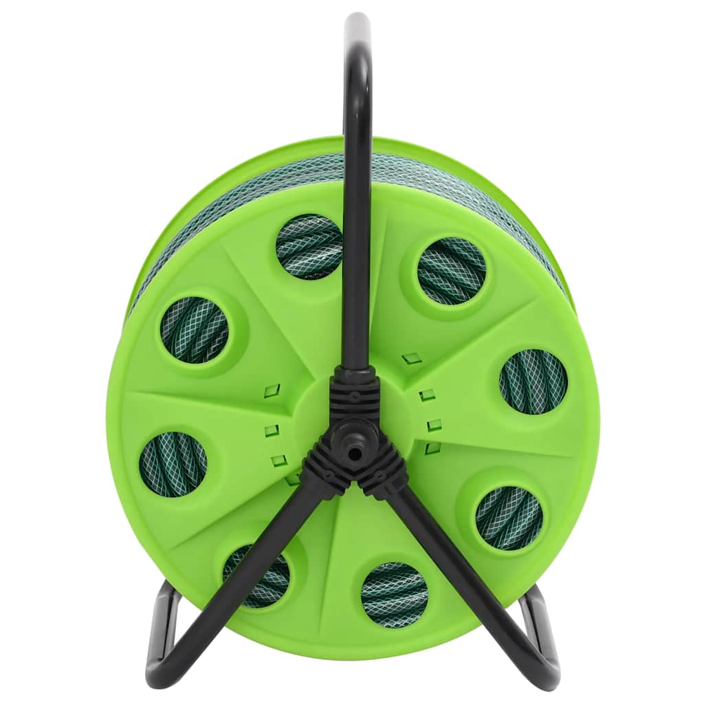 vidaXL Free Standing Green Hose Reel with Hose Fitting Set 0.5" 30 m PVC 3