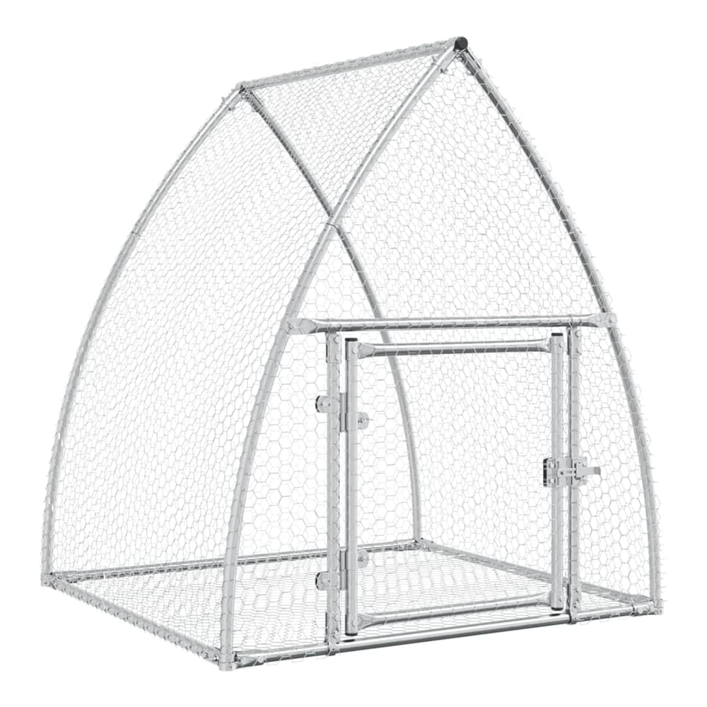 Rabbit Hutch Silver Galvanised Steel 105 x 100 x 120 cm