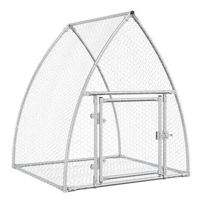 Rabbit Hutch Silver Galvanised Steel 105 x 100 x 120 cm