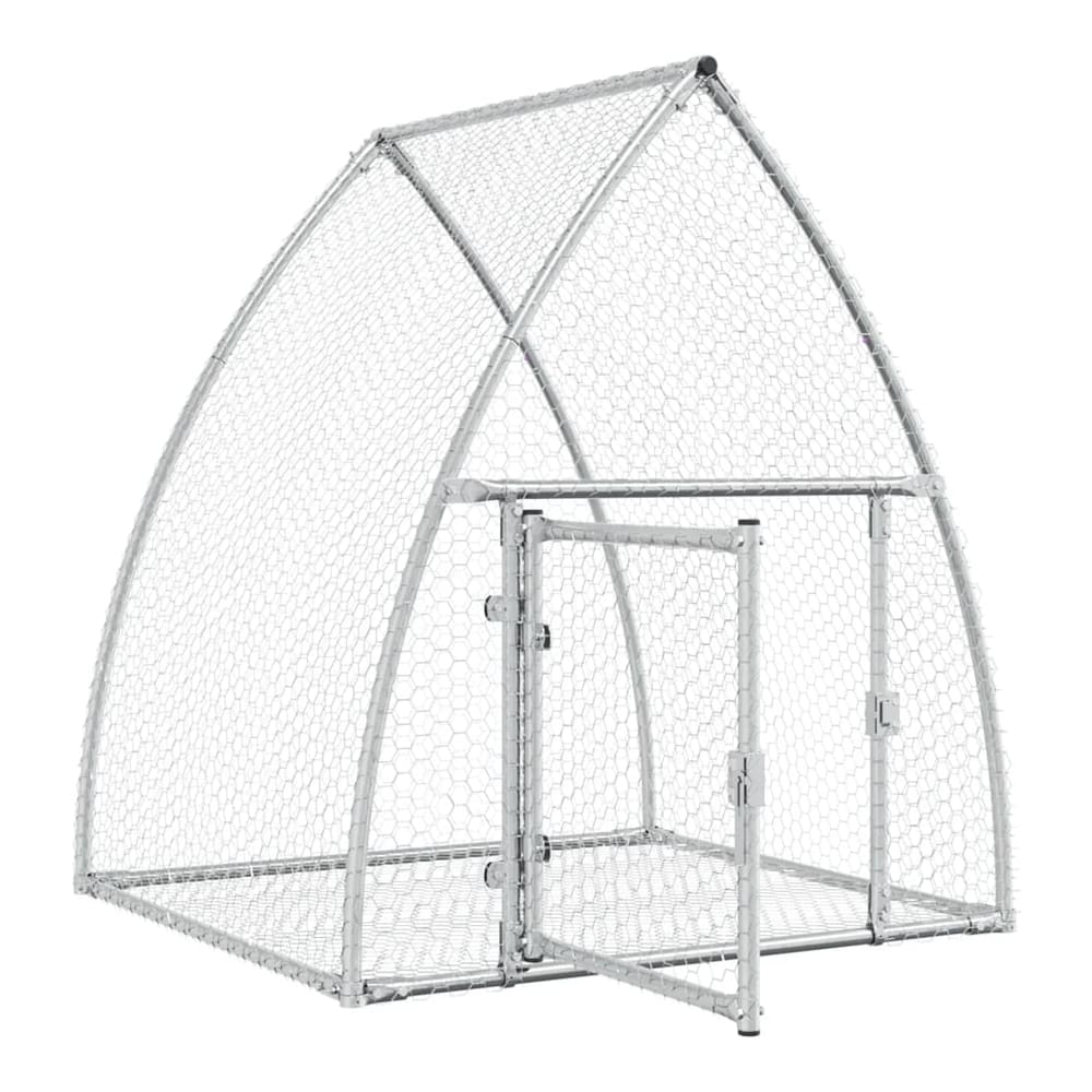 Rabbit Hutch Silver Galvanised Steel 105 x 100 x 120 cm