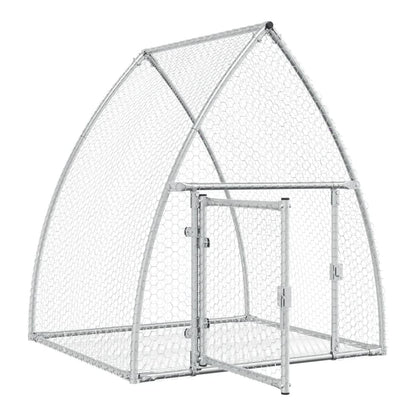 Rabbit Hutch Silver Galvanised Steel 105 x 100 x 120 cm