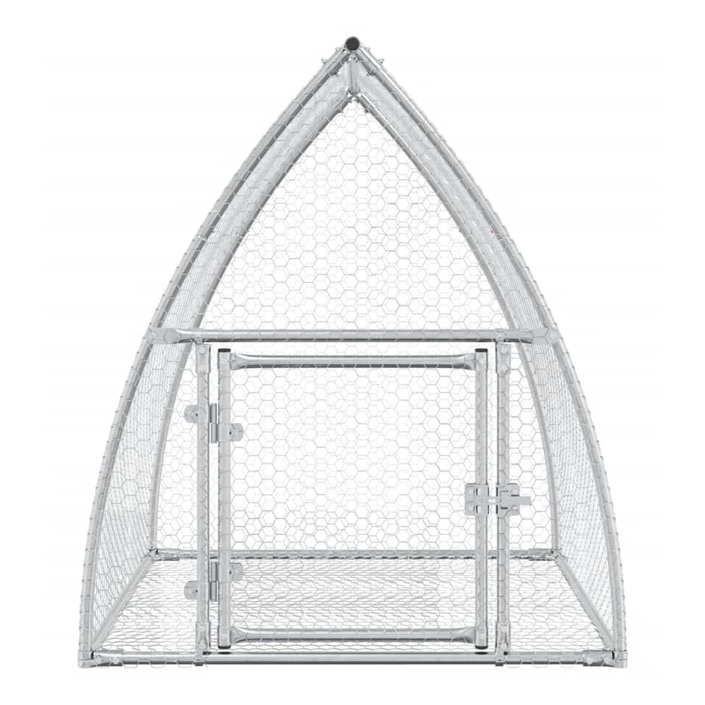 Rabbit Hutch Silver Galvanised Steel 105 x 100 x 120 cm