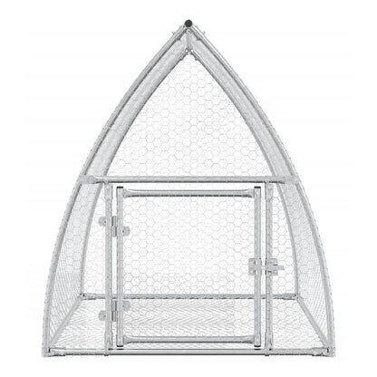 Rabbit Hutch Silver Galvanised Steel 105 x 100 x 120 cm